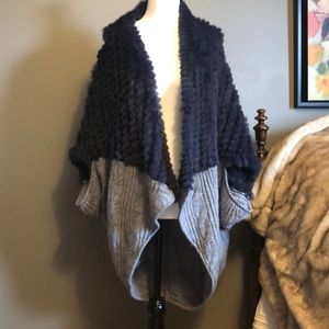 100% real rabbit fur oversized sweater